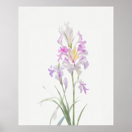 August Gladiolus Birth Flower Poster (Voorkant)