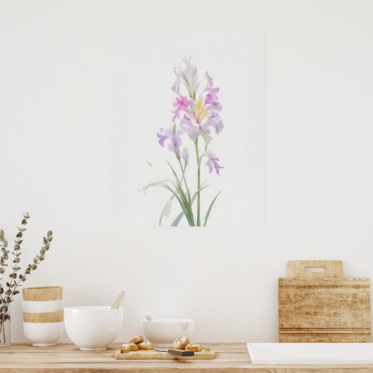 August Gladiolus Birth Flower Poster (Keuken)
