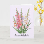 August Gladiolus Bloemen Groet Kaart (Gele Bloem)