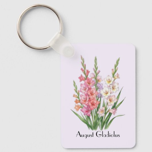 August Gladiolus Bloemen  Sleutelhanger (Voorkant)