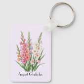 August Gladiolus Bloemen  Sleutelhanger (Achterkant)