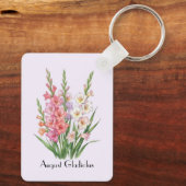 August Gladiolus Bloemen  Sleutelhanger (Achterkant)