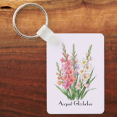 August Gladiolus Bloemen  Sleutelhanger (Voorkant)