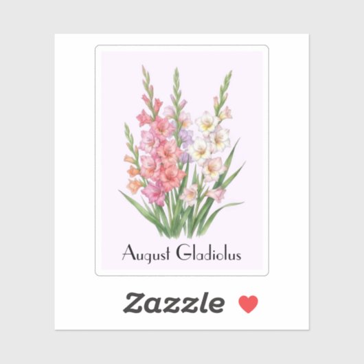 August Gladiolus Bloemen Sticker (Vel)