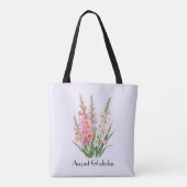 August Gladiolus Bloemen Tote Bag (Achterkant)