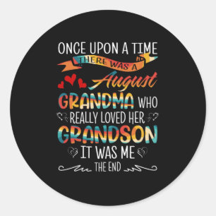 August Grandma, die echt van haar oma hield Ronde Sticker