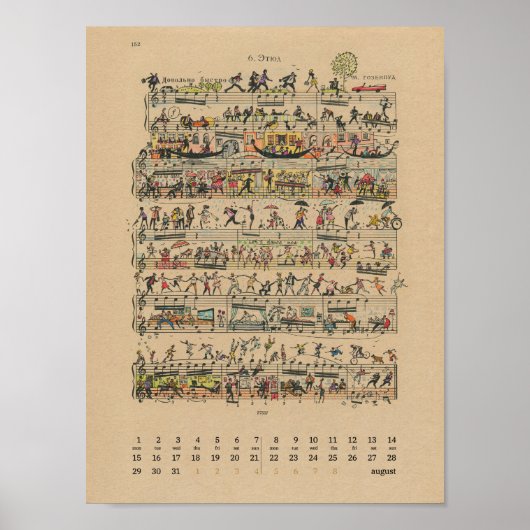 August Happy Notes Kalender 2022 Poster (Voorkant)