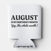August is mijn verjaardag blikjeskoeler (Achterkant)