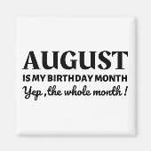 August is mijn verjaardag magneet (Voorkant)