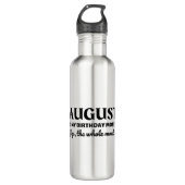 August is mijn verjaardag waterfles  (Voorkant)