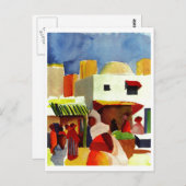 August_Macke - Algier Market 1914 Canvas Briefkaart (Voorkant / Achterkant)
