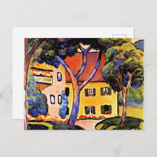 August Macke art, Huis in een landschap Briefkaart (Voorkant / Achterkant)