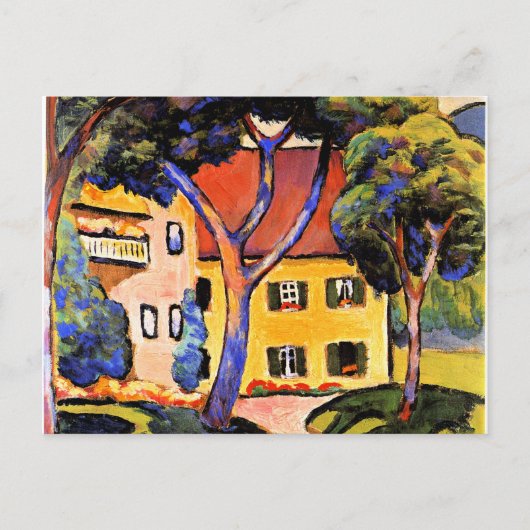 August Macke art, Huis in een landschap Briefkaart (Voorkant)