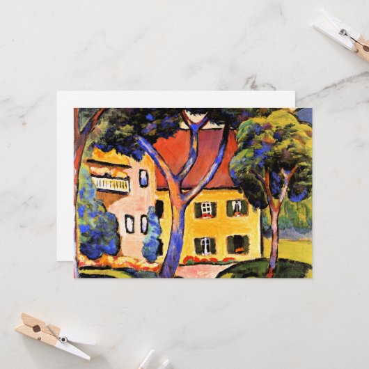 August Macke art, Huis in een landschap Kaart (Voorkant / Achterkant in situ)