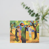 August Macke art: Vrouw in een groene jas Briefkaart (Staand voorkant)