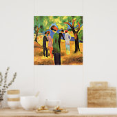 August Macke art: Vrouw in een groene jas, Poster (Keuken)