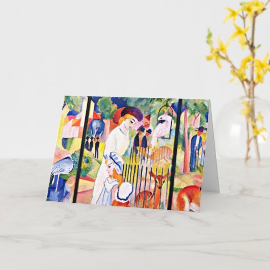 August Macke - Big Zoo, beroemd schilderij, Kaart (Gele Bloem)