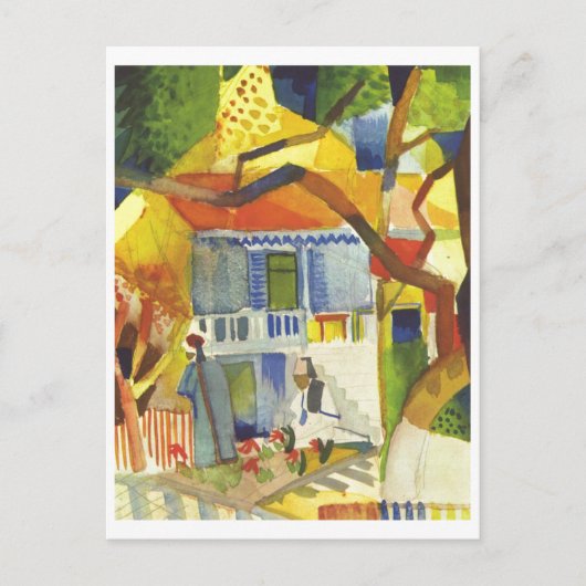 August Macke - BinnenHof van Buitenhuis 1914 Briefkaart (Voorkant)