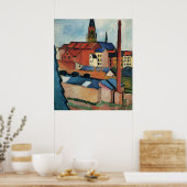 August Macke - Bonn Houses and Chimney 1911 Oil Poster (Keuken)