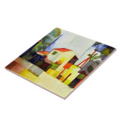 August Macke Bright House Waterverf Painting Tegeltje (Zijkant)