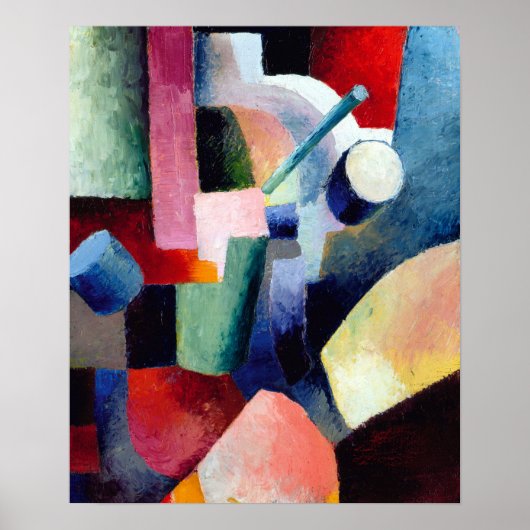 August Macke Colored Compositie of Forms Poster (Voorkant)