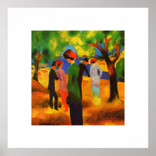 August Macke. "Dame in a Green Jacket" Art Poster
