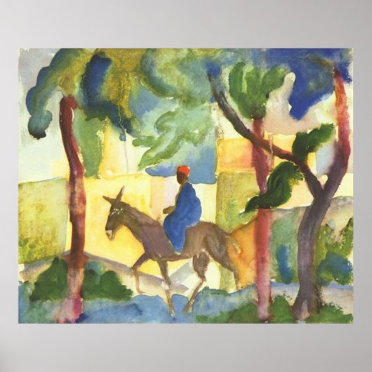 August Macke - Donkey Rider 1914 Eselreiter Poster (Voorkant)