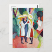 August Macke Drie meisjes in gele petten I Briefkaart (Voorkant / Achterkant)