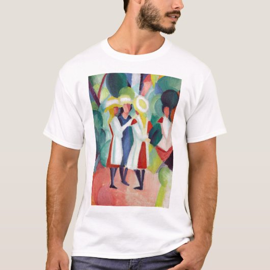 August Macke Drie meisjes in gele petten I T-shirt (Voorkant)