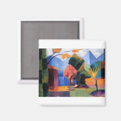 August Macke - Garden bij het Thuner Lake 1913 Magneet (Voorkant / Achterkant)