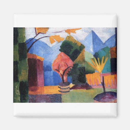 August Macke - Garden bij het Thuner Lake 1913 Magneet (Voorkant)
