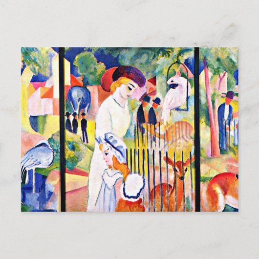 August Macke - Grote dierentuin, August Macke schi Briefkaart (Voorkant)