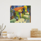 August Macke - House in Garden 1914 Waterolor Poster (Keuken)