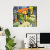 August Macke - House in Garden 1914 Waterolor Poster (Thuiskantoor)