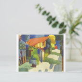 August Macke - Huis in Tuin 1914 Waterolor Briefkaart (Staand voorkant)