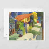 August Macke - Huis in Tuin 1914 Waterolor Briefkaart (Voorkant / Achterkant)