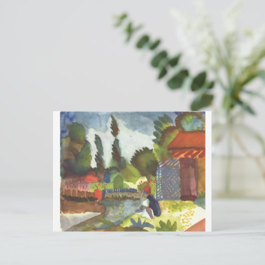 August Macke - IJsland Shank w/ zittend Arabisch 1 Briefkaart (Staand voorkant)