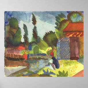 August Macke - IJsland Shank w/ zittend Arabisch 1 Poster