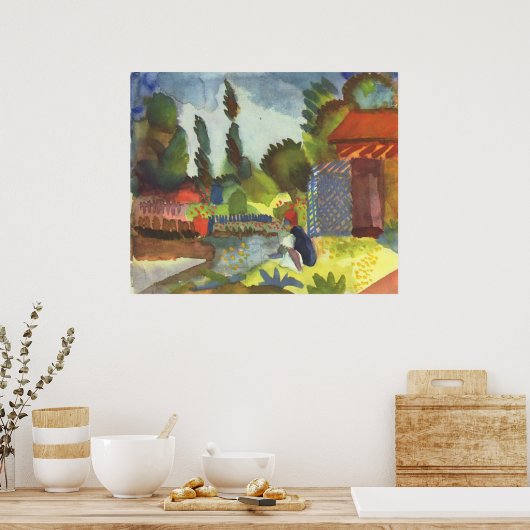 August Macke - IJsland Shank w/ zittend Arabisch 1 Poster (Keuken)