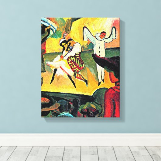 August Macke kunst, Russisch Ballet, Canvas Afdruk (Insitu (Houten vloer))