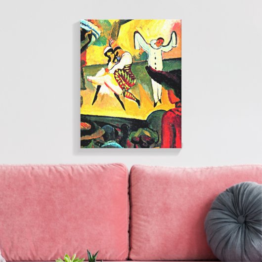 August Macke kunst, Russisch Ballet, Canvas Afdruk (Insitu (Woonkamer))