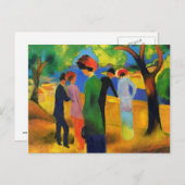 August Macke - Lady in een groene jas Briefkaart (Voorkant / Achterkant)