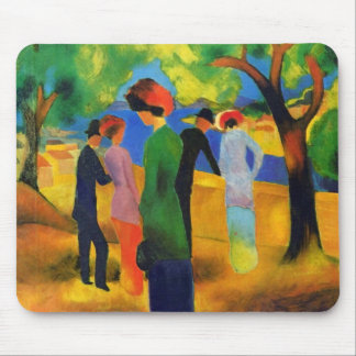 August Macke - Lady in een groene jas Muismat