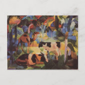 August Macke Landscape met Koeien en Camel Briefkaart (Voorkant)