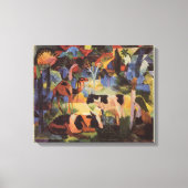 August Macke Landscape met Koeien en Camel Canvas Afdruk (Voorkant)