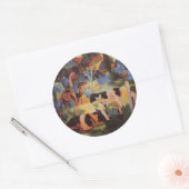August Macke Landscape met Koeien en Camel Ronde Sticker (Envelop)