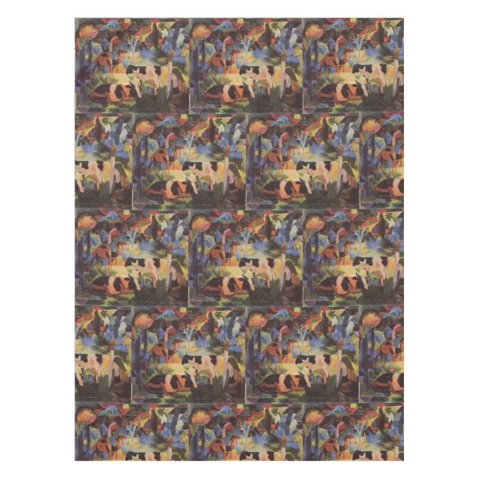 August Macke Landscape met Koeien en Camel Tafelkleed (Voorkant)