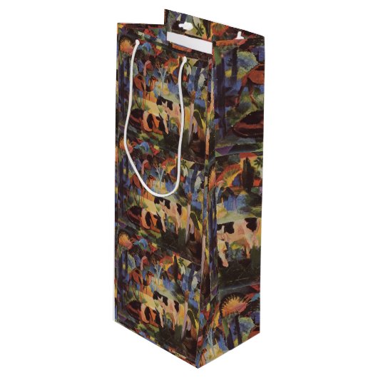 August Macke Landscape met Koeien en Camel Wijn Cadeautas (Voorkant Gekanteld)