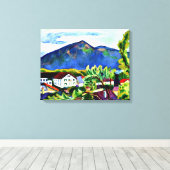 August Macke - Lente Landschap in Tegernsee Canvas Afdruk (Insitu (Houten vloer))
