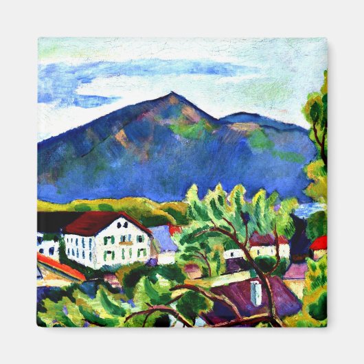 August Macke - Lente Landschap in Tegernsee Magneet (Voorkant)